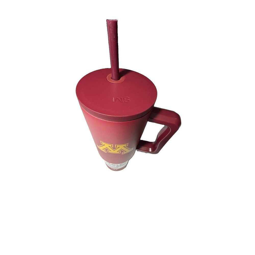 NWT Simple Modern Minnesota Golden Gophers 40oz Trek Tumbler Handle Straw NCAA